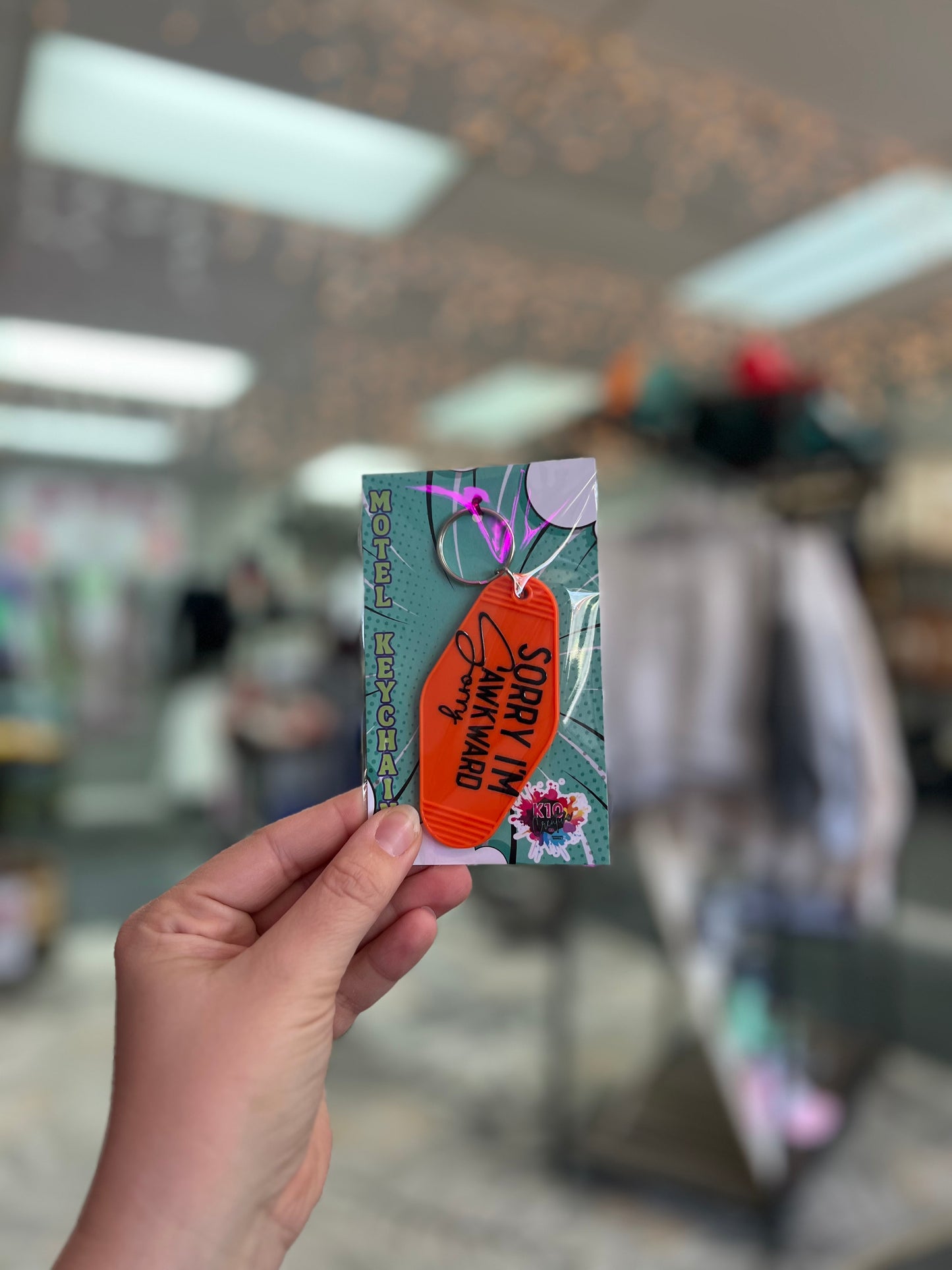 Sorry, Im Awkward, Orange Motel Keychain