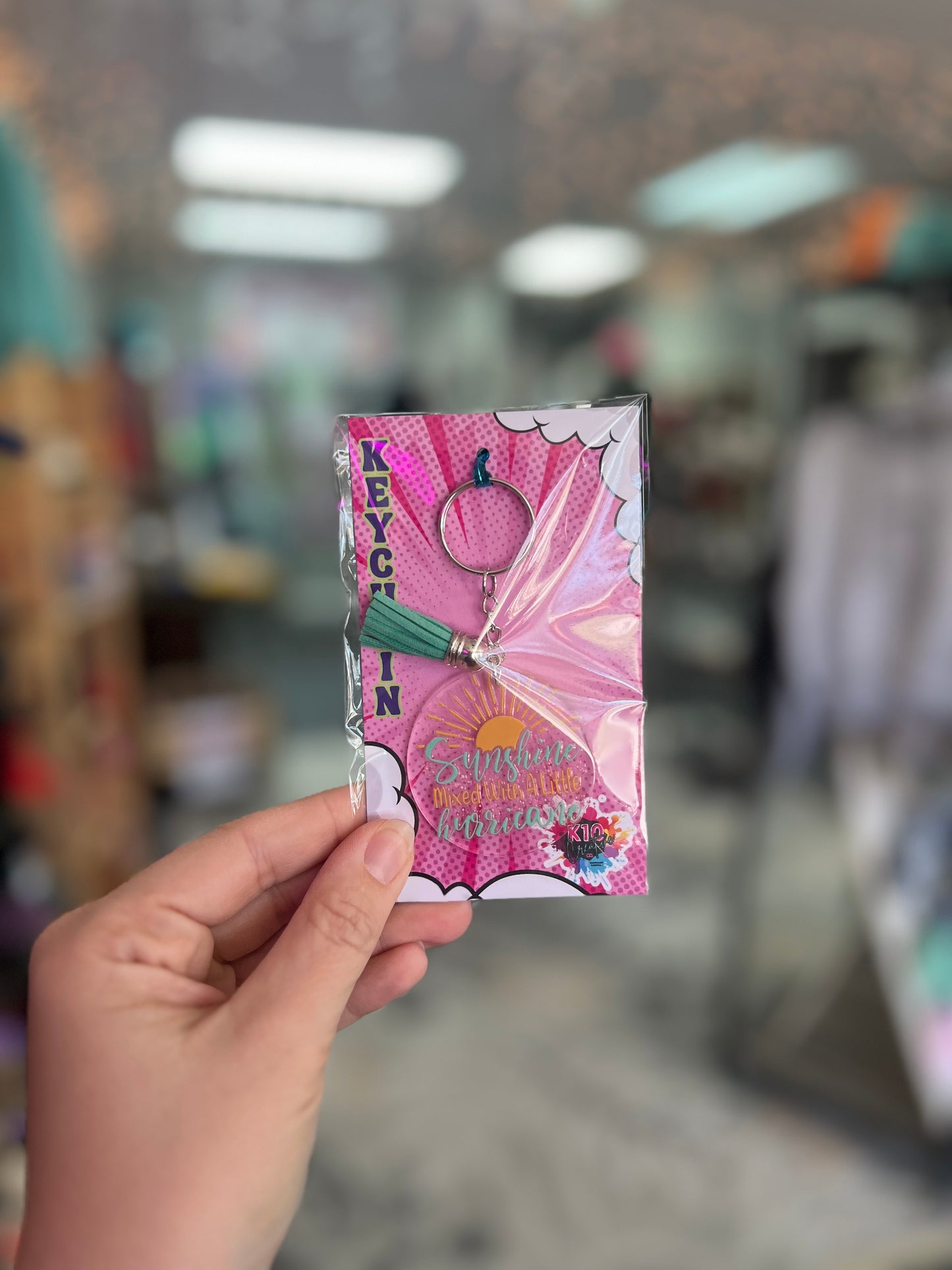 Sunshine/Hurricane Circle Keychain
