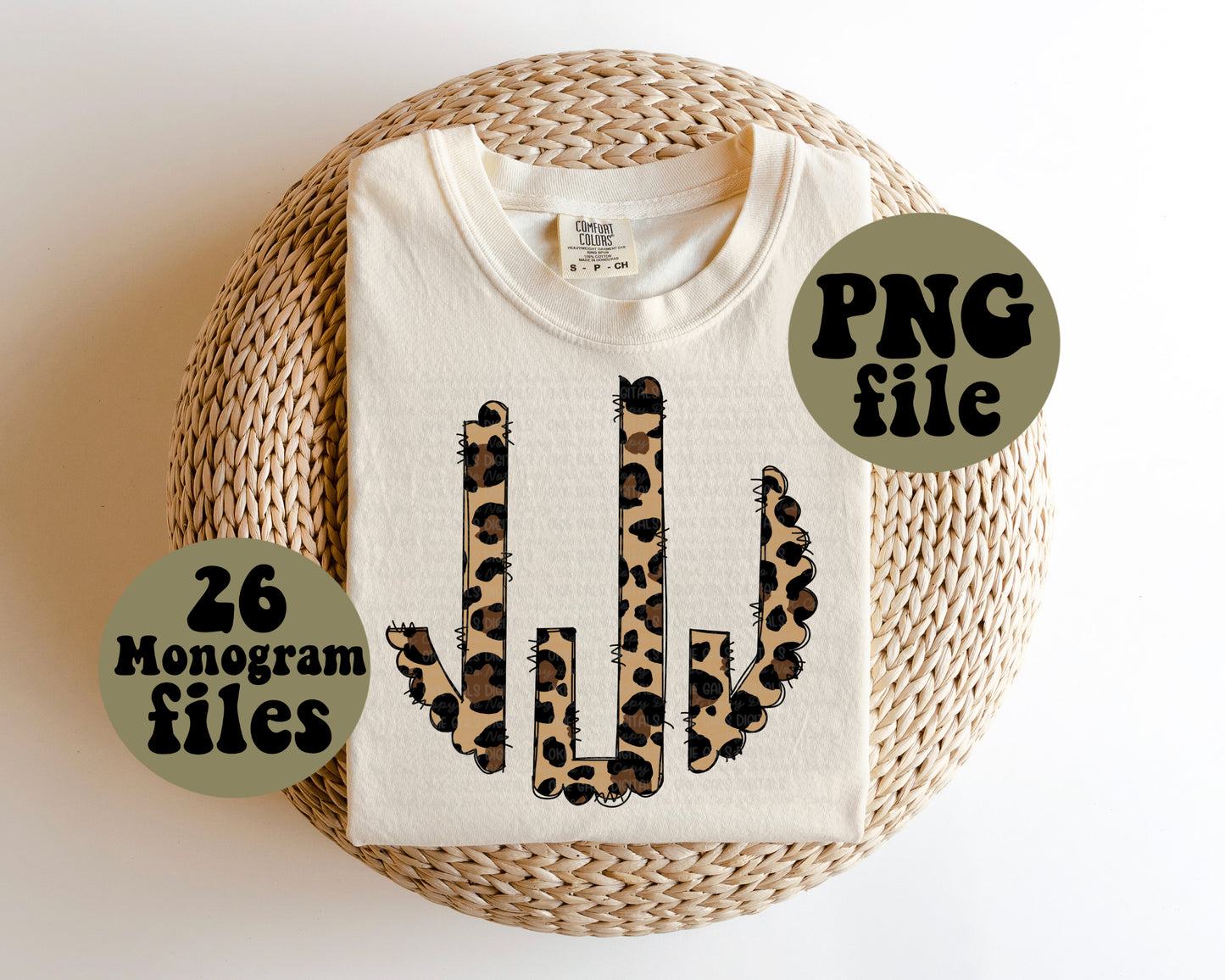 Leopard Monogram Alphabet Set Digital Download | PNG File