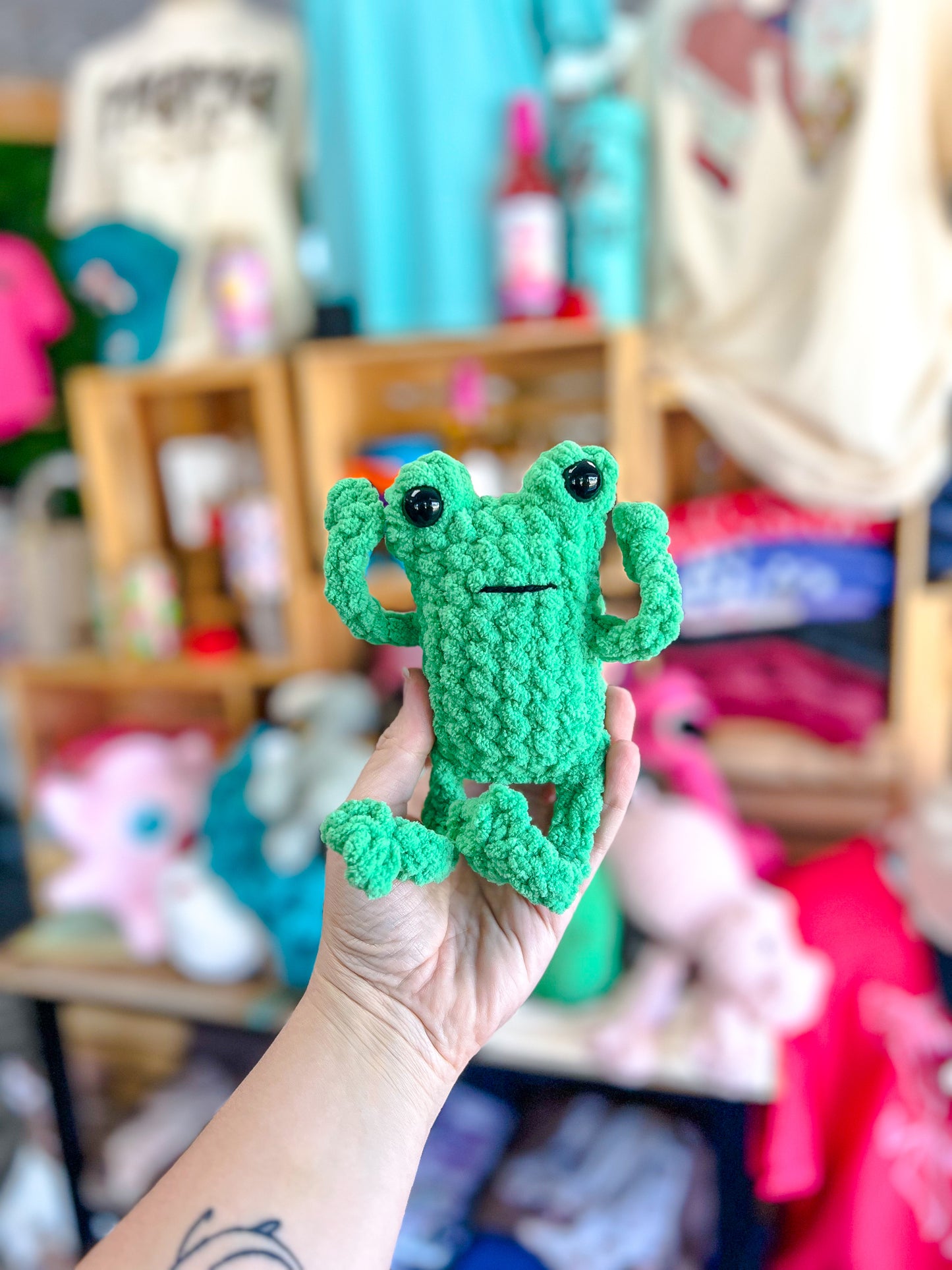 Bright Green Leggy Frog