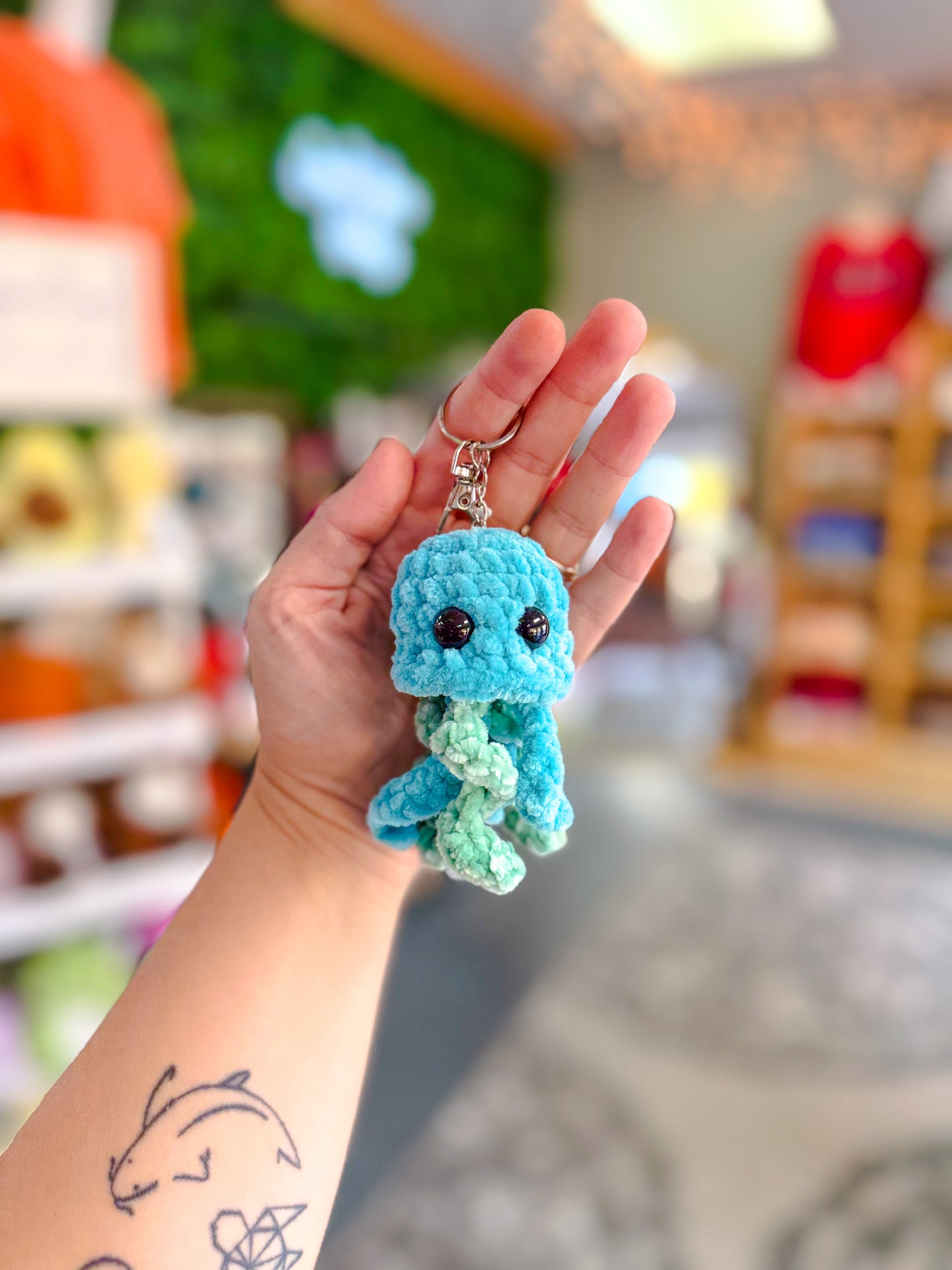 Blue Jellyfish Keychain