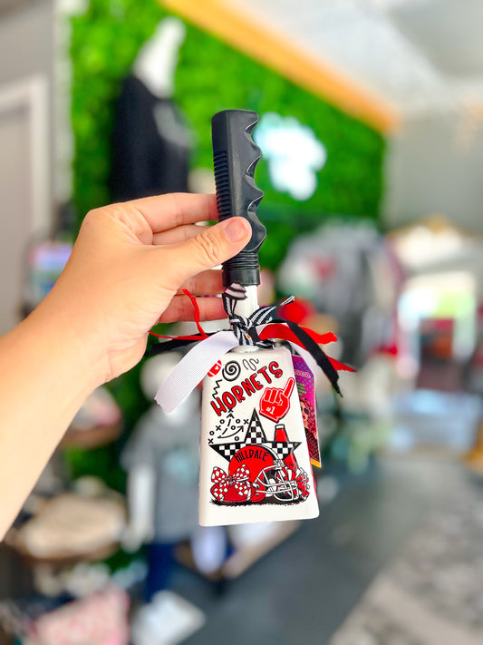 Hornets | Doodles | Star | Helmet Cowbell - White