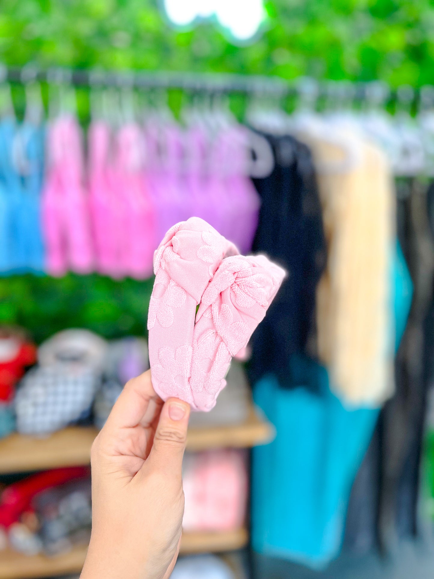 pink towel daisy headband