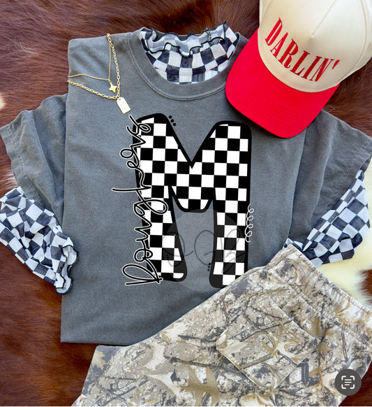 checkered mascot letter