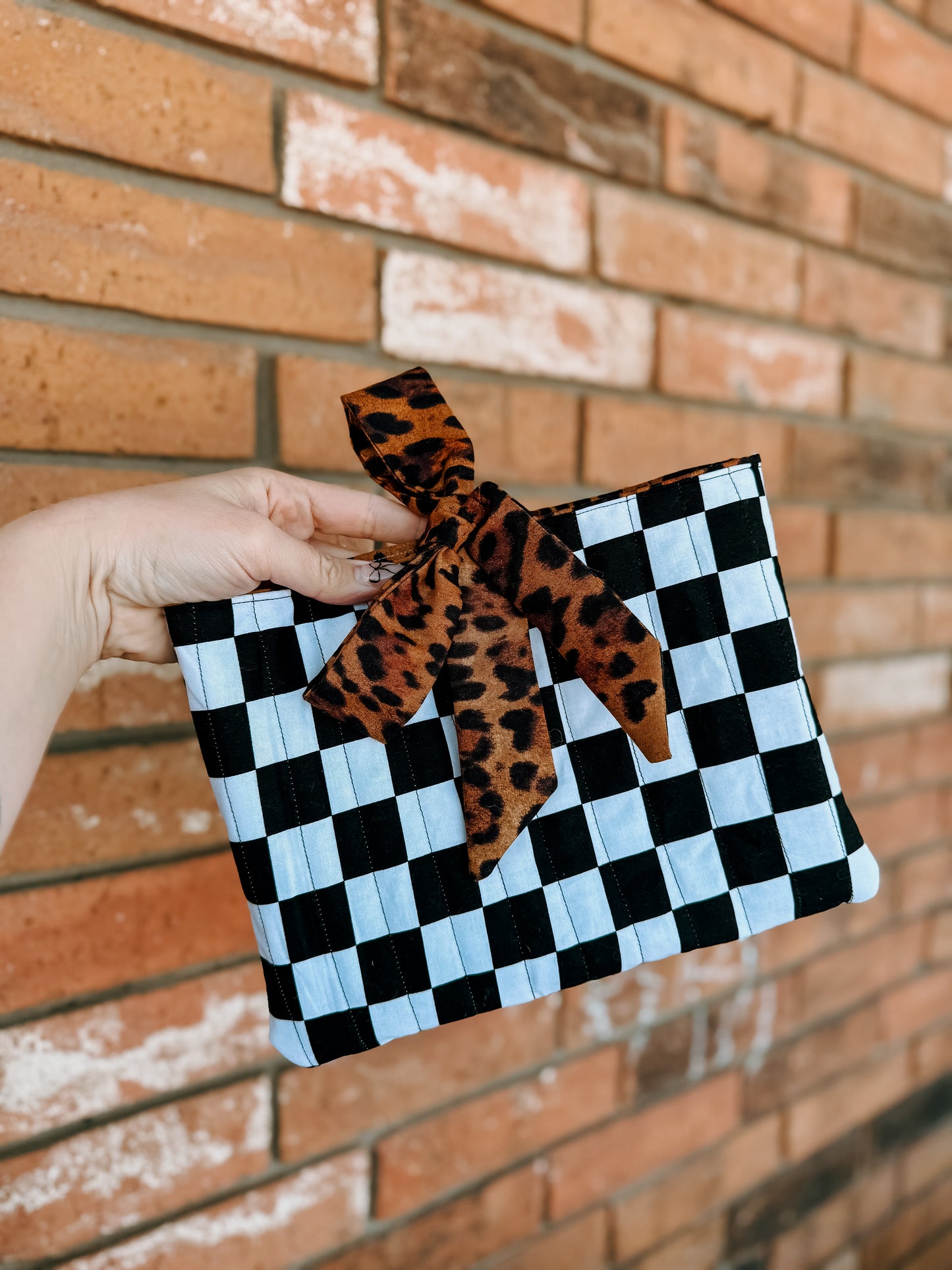 Bible/Book Case - Checkered + Leopard