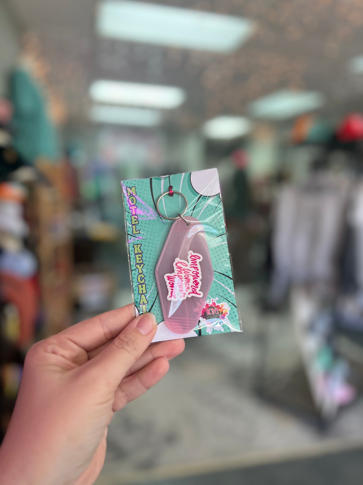 Empowered Women, LtPink Motel Keychain