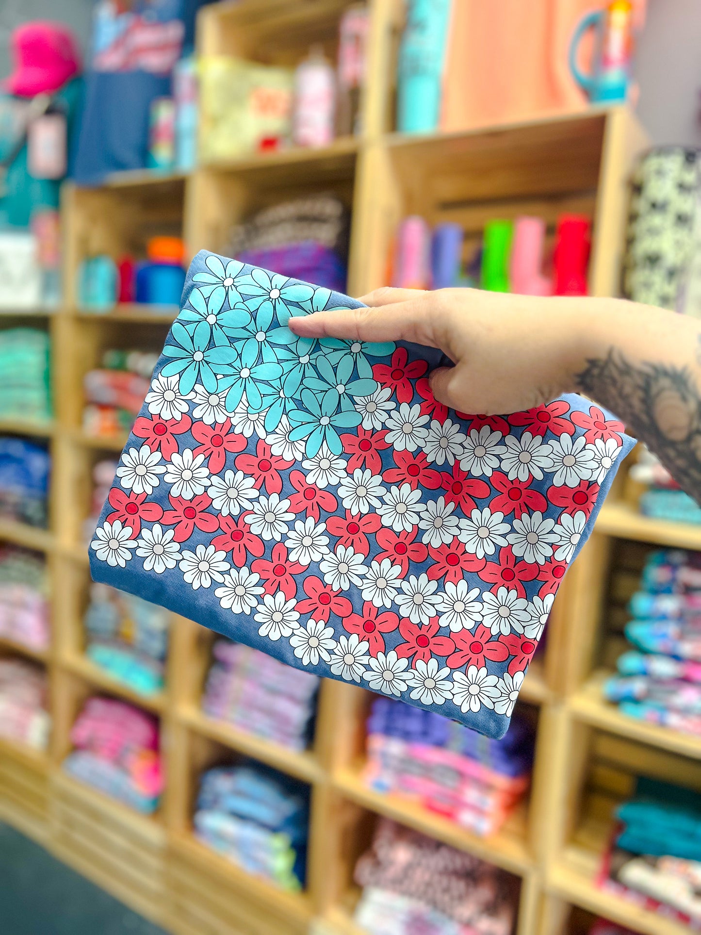 Floral Flag - CC Blue Jean