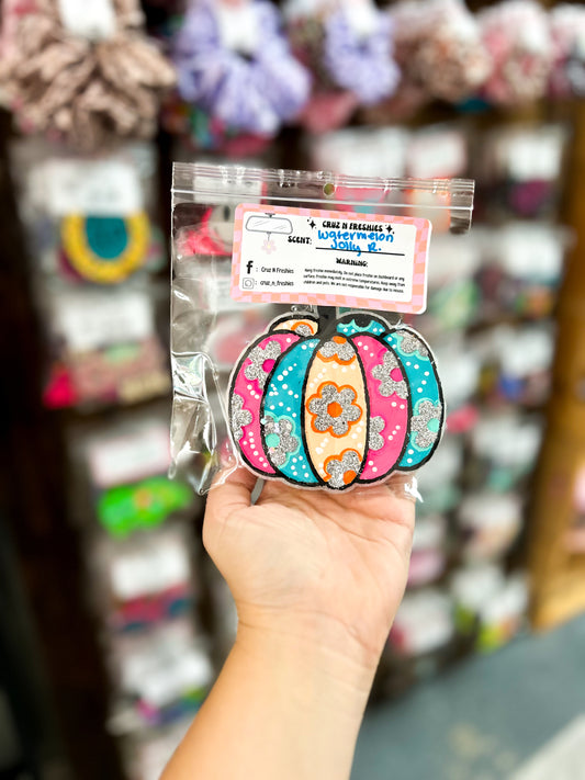 Colorful Floral Pumpkin - Watermelon Jolly Rancher