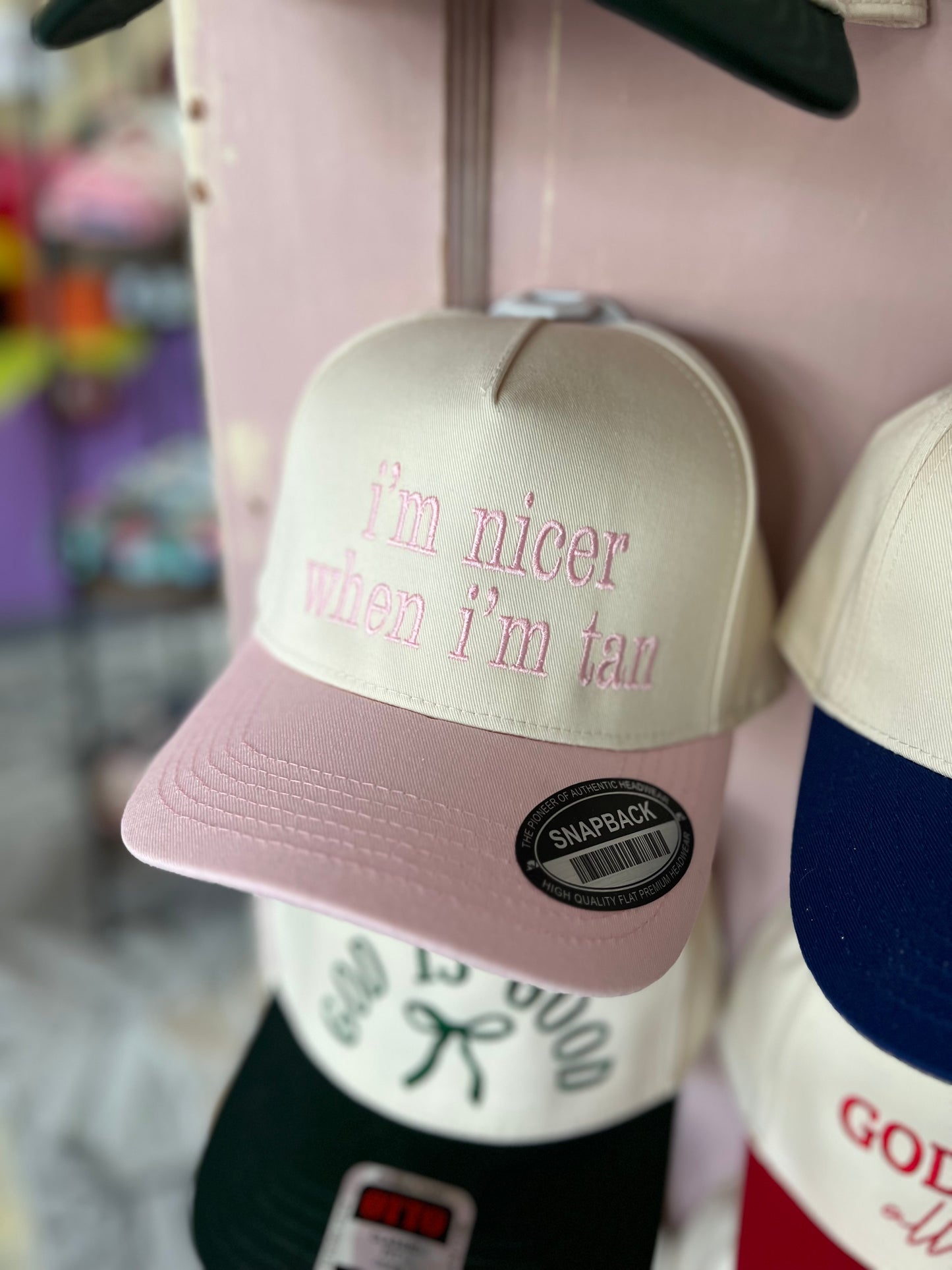 Nicer When Tan - PNK/NAT Canvas Trucker