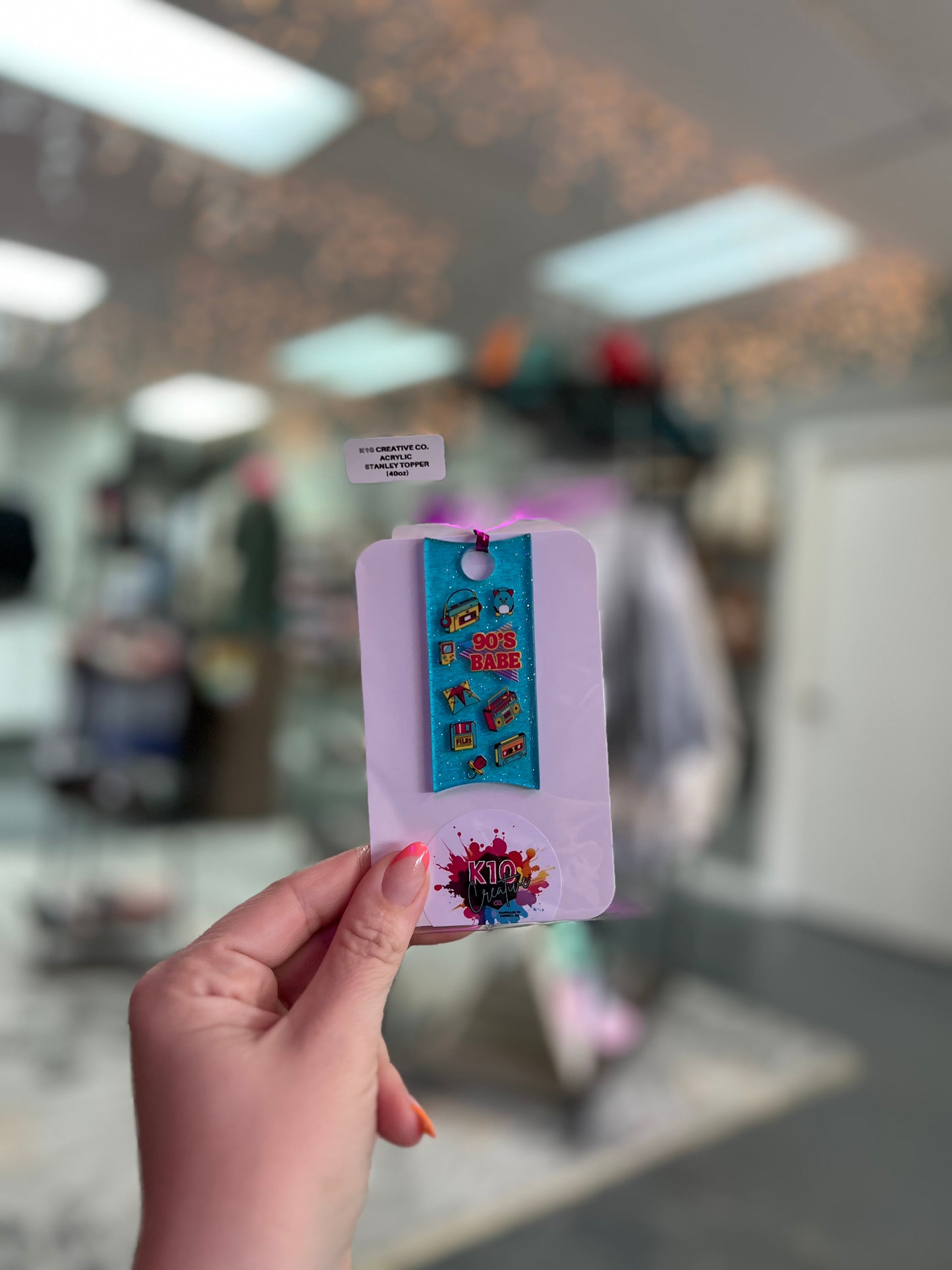 90s Babe, Blue Glitter Acrylic Toppers (40oz)