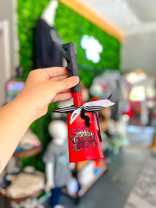 Hilldale Hornets | Leopard Football Cowbell - Red