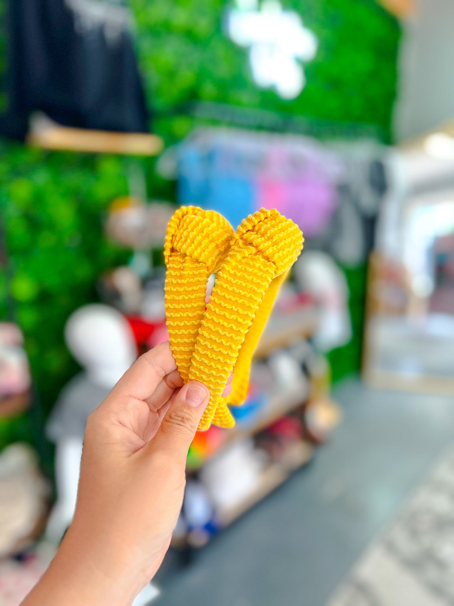 yellow ribbed headband