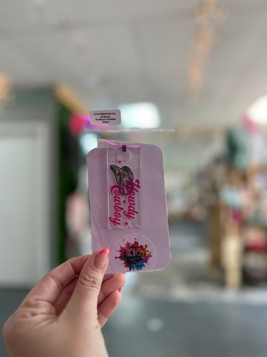 Howdy Cowboy Acrylic Toppers (40oz)