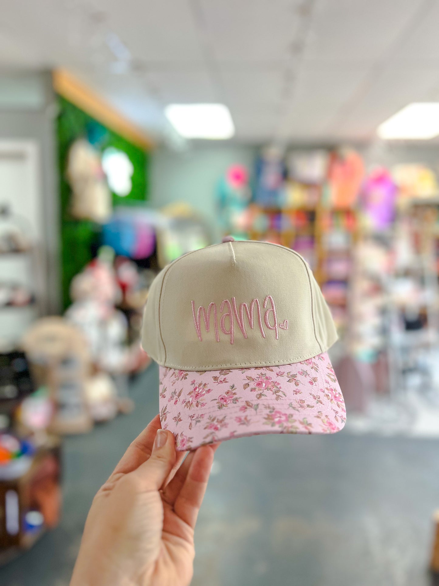 Mama - PNK FLORAL Canvas Trucker