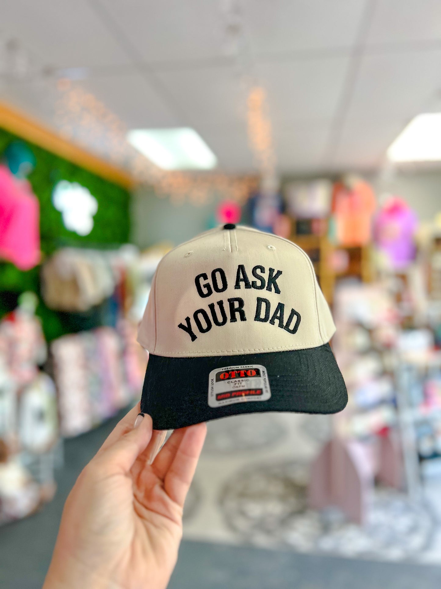 GO ASK YOUR DAD - BLK/WHT Canvas Trucker