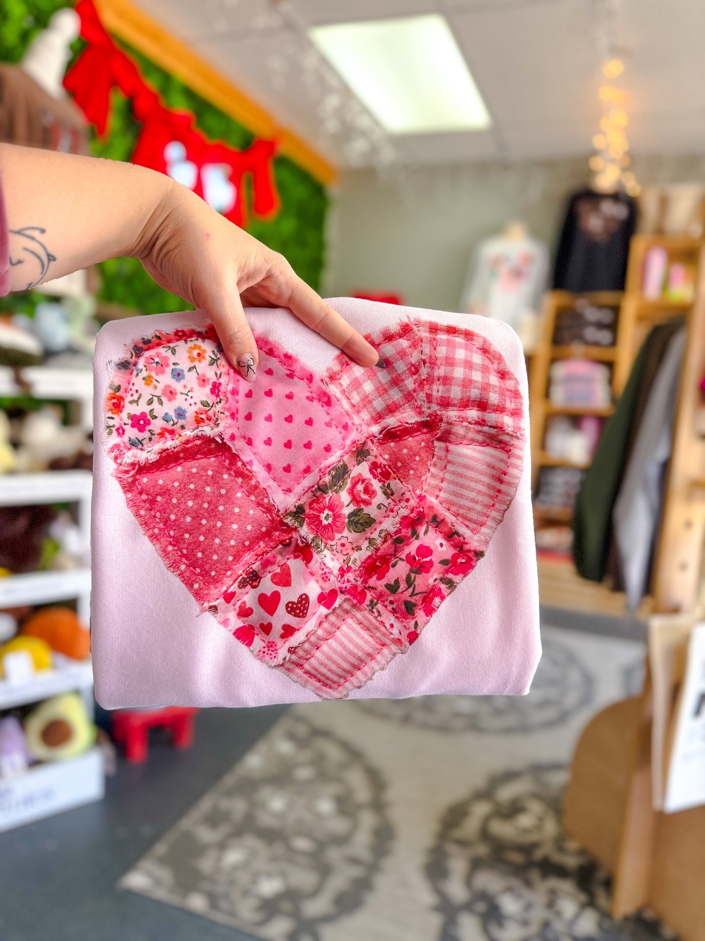 Faux Quilt Heart - Pink SW