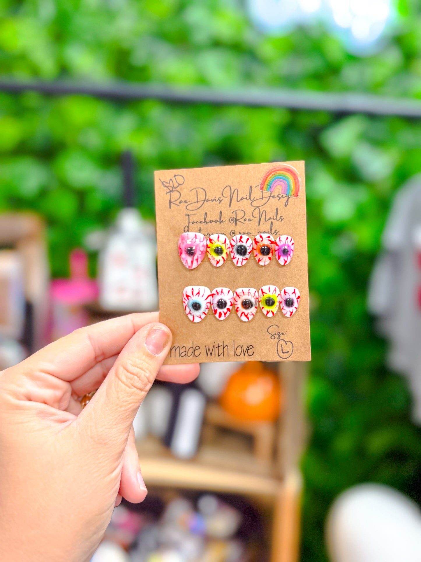 Press On Nail Set | eye balls {size large}