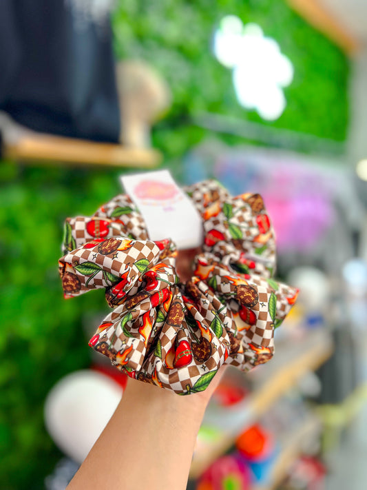 Checkered Inspired Cherries Srunchie