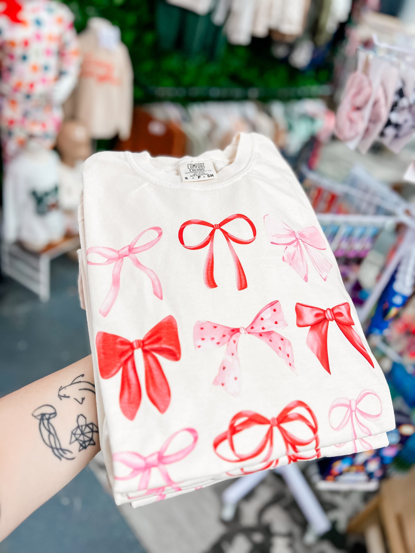 Red Coquette Bows - Long Sleeve Tee
