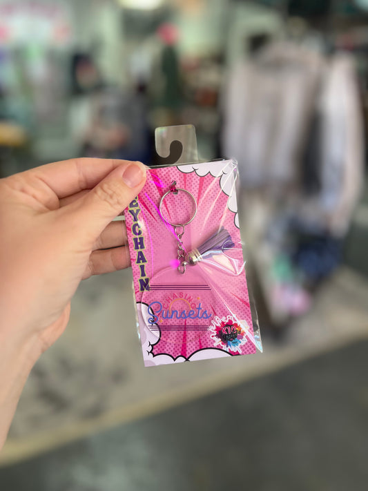 Chasing Sunsets Circle Keychain