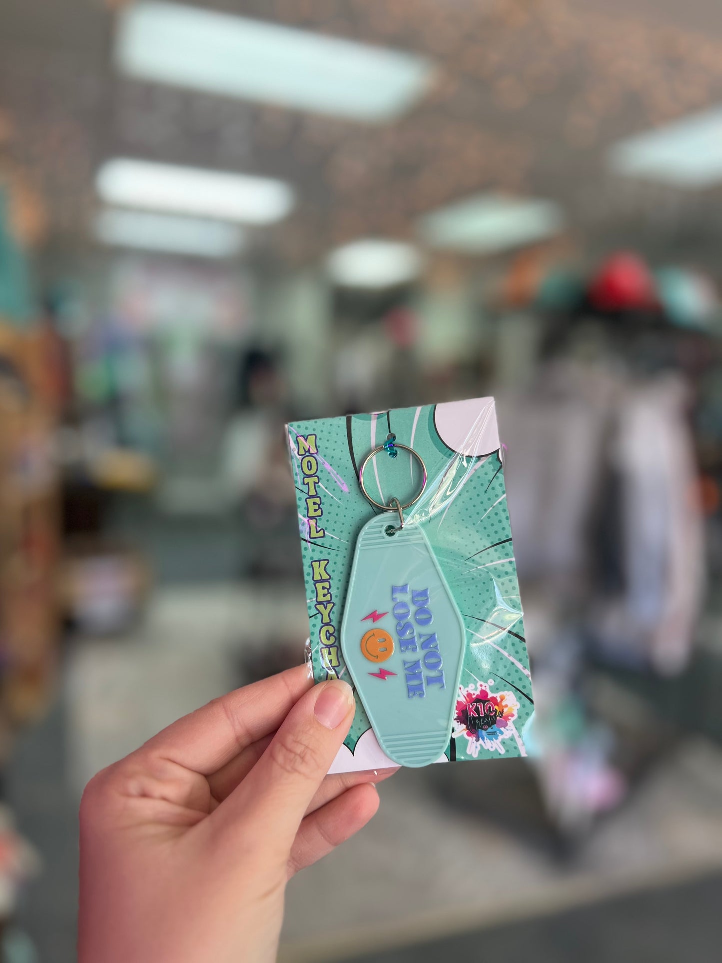 Do Not Lose Me, Lt Blue Motel Keychain