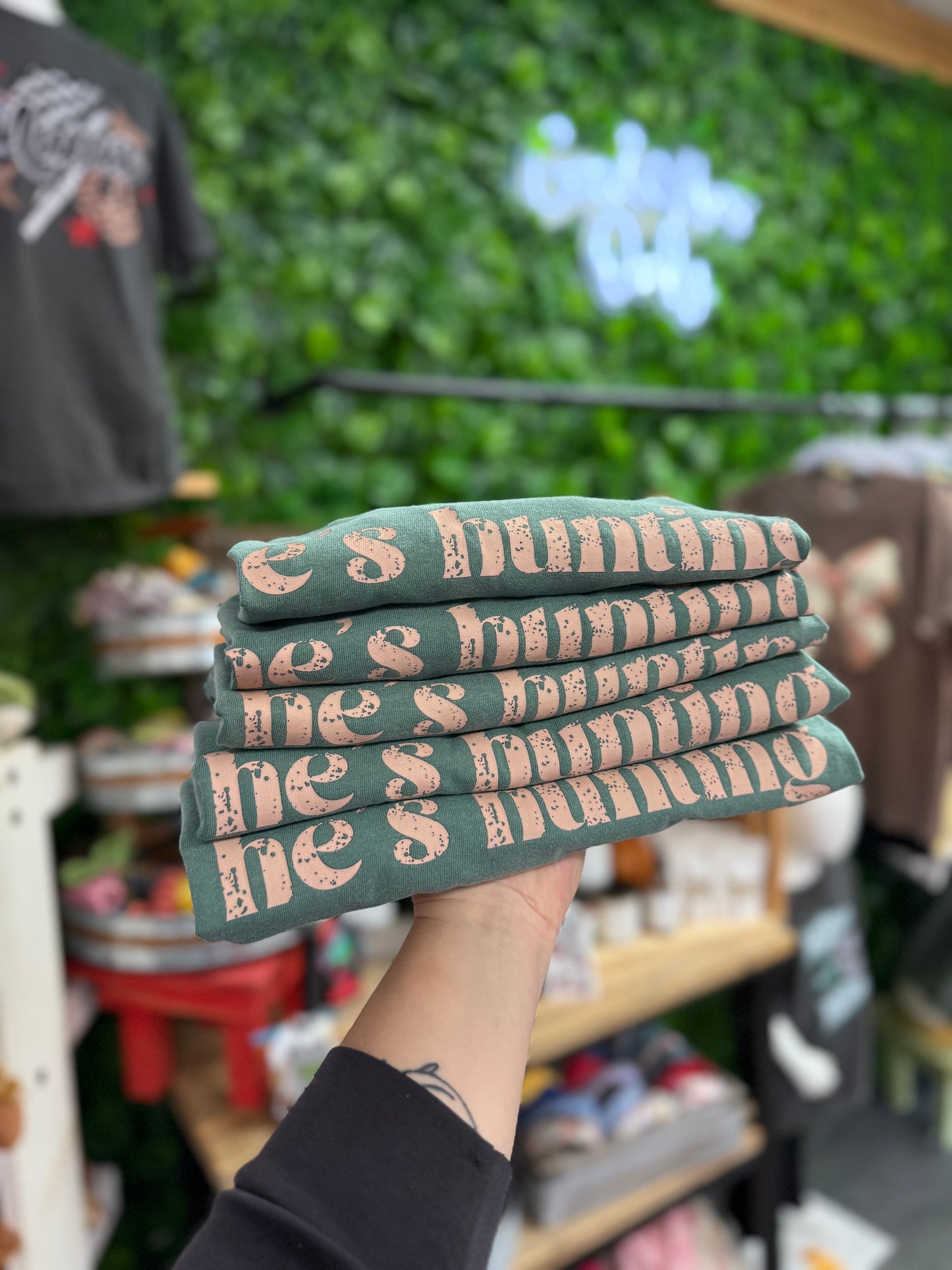 He’s Hunting - Light Green CC