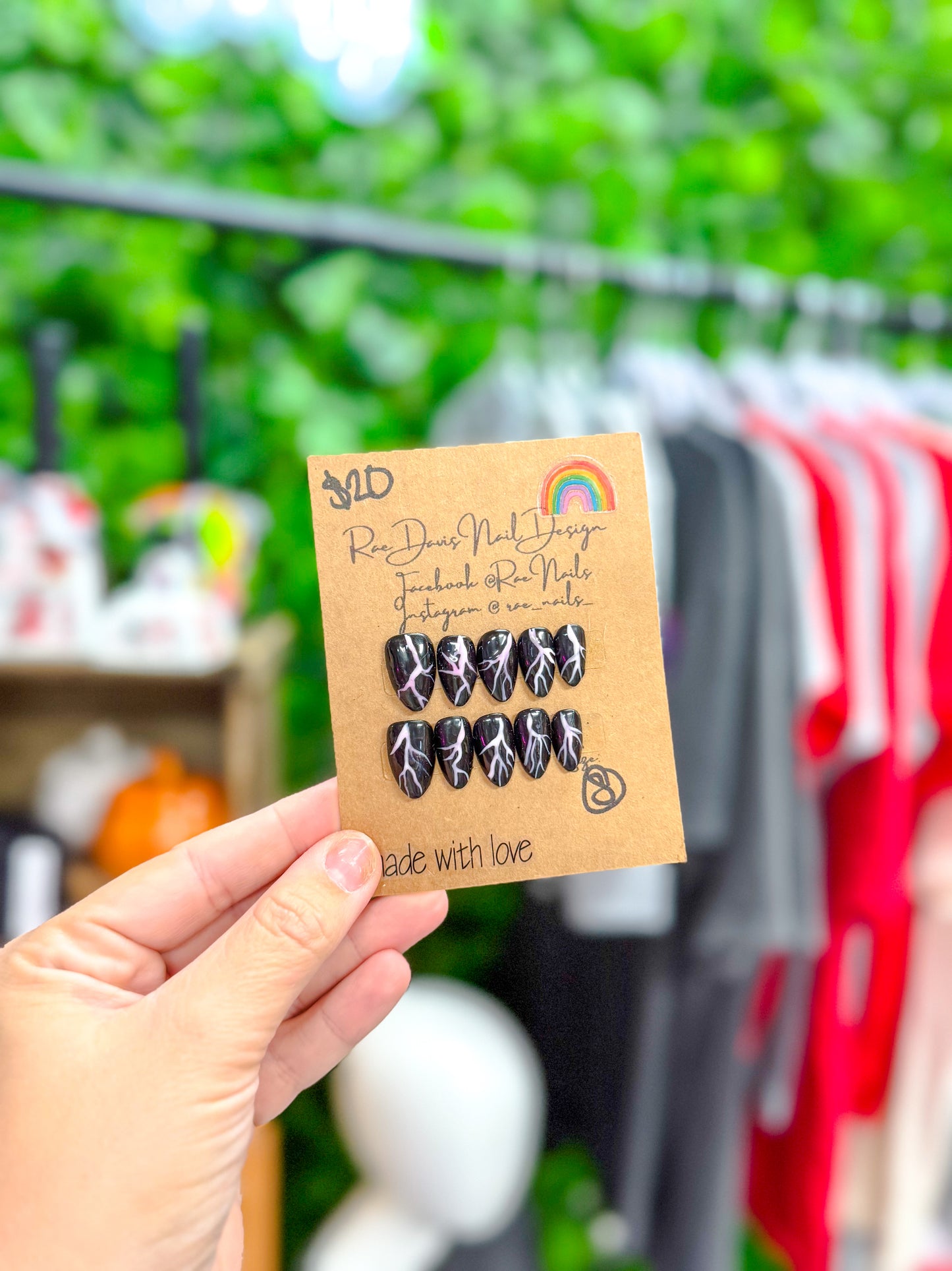 Press On Nail Set | lightening black {size small}