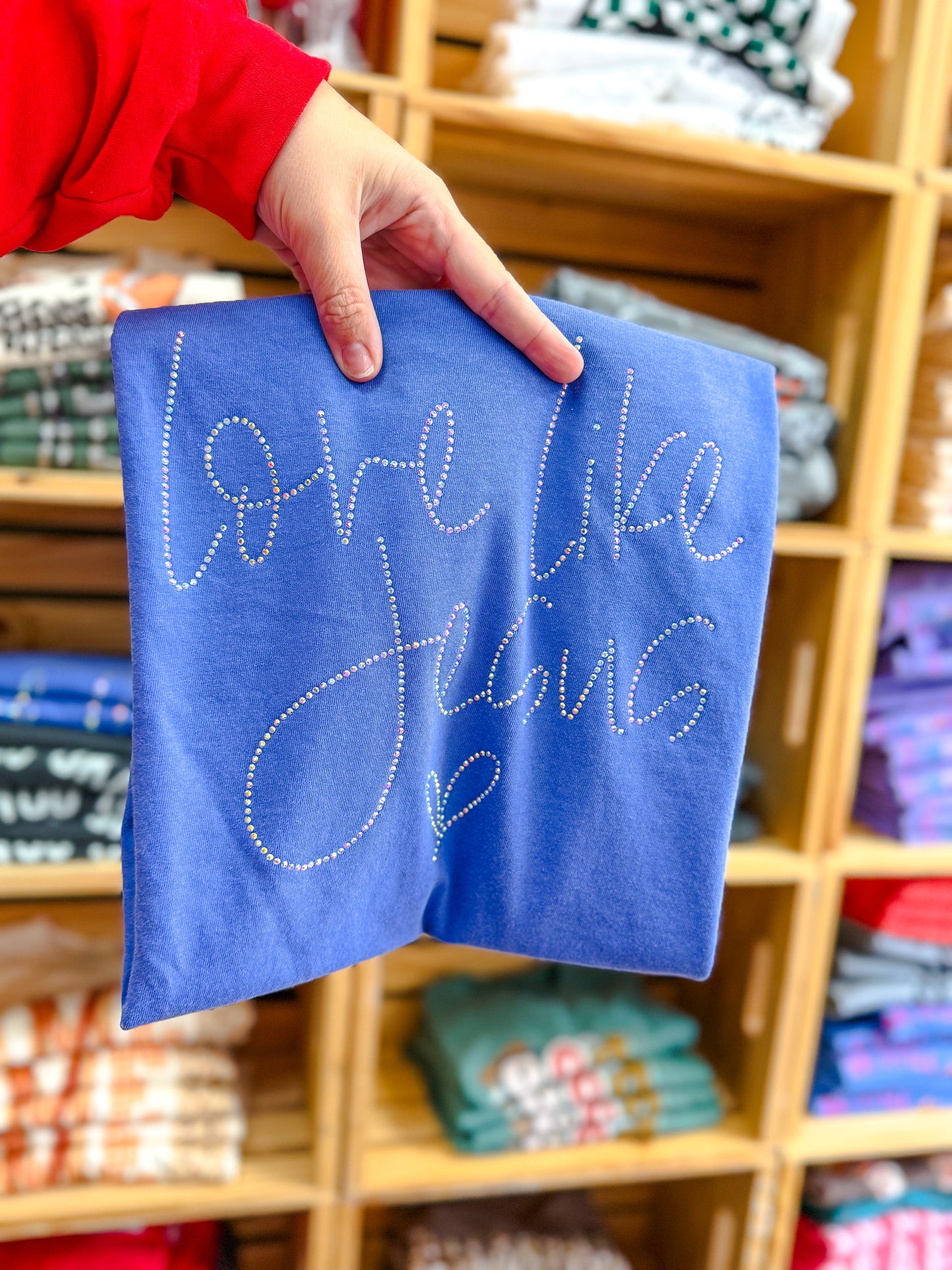 Love Like Jesus Rhinestone - CC Flo Blue