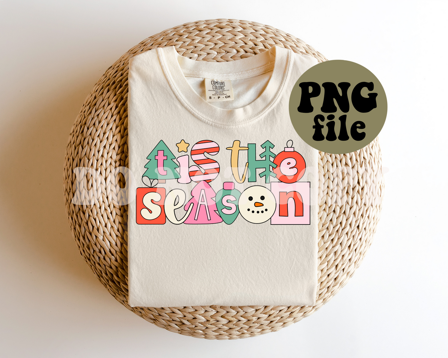 Christmas Retro Tis The Season | Digital Download | PNG File