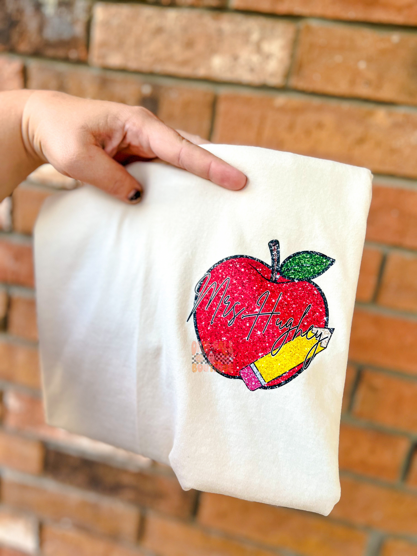 Faux Sequin Apple | Custom Teacher