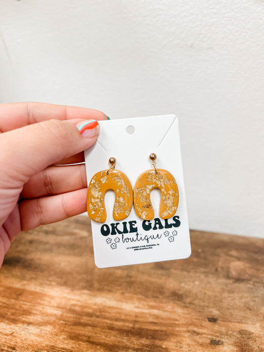 Gold Flake Clay Earrings