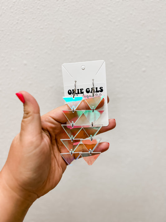 Holographic Triangle Earrings