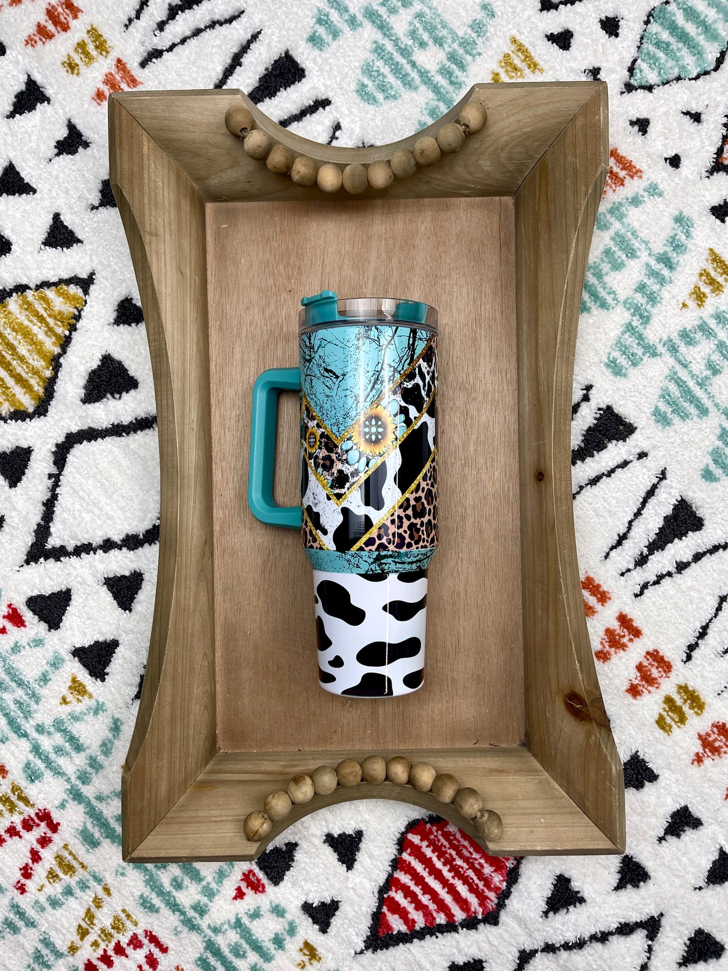 Western turquoise tumbler