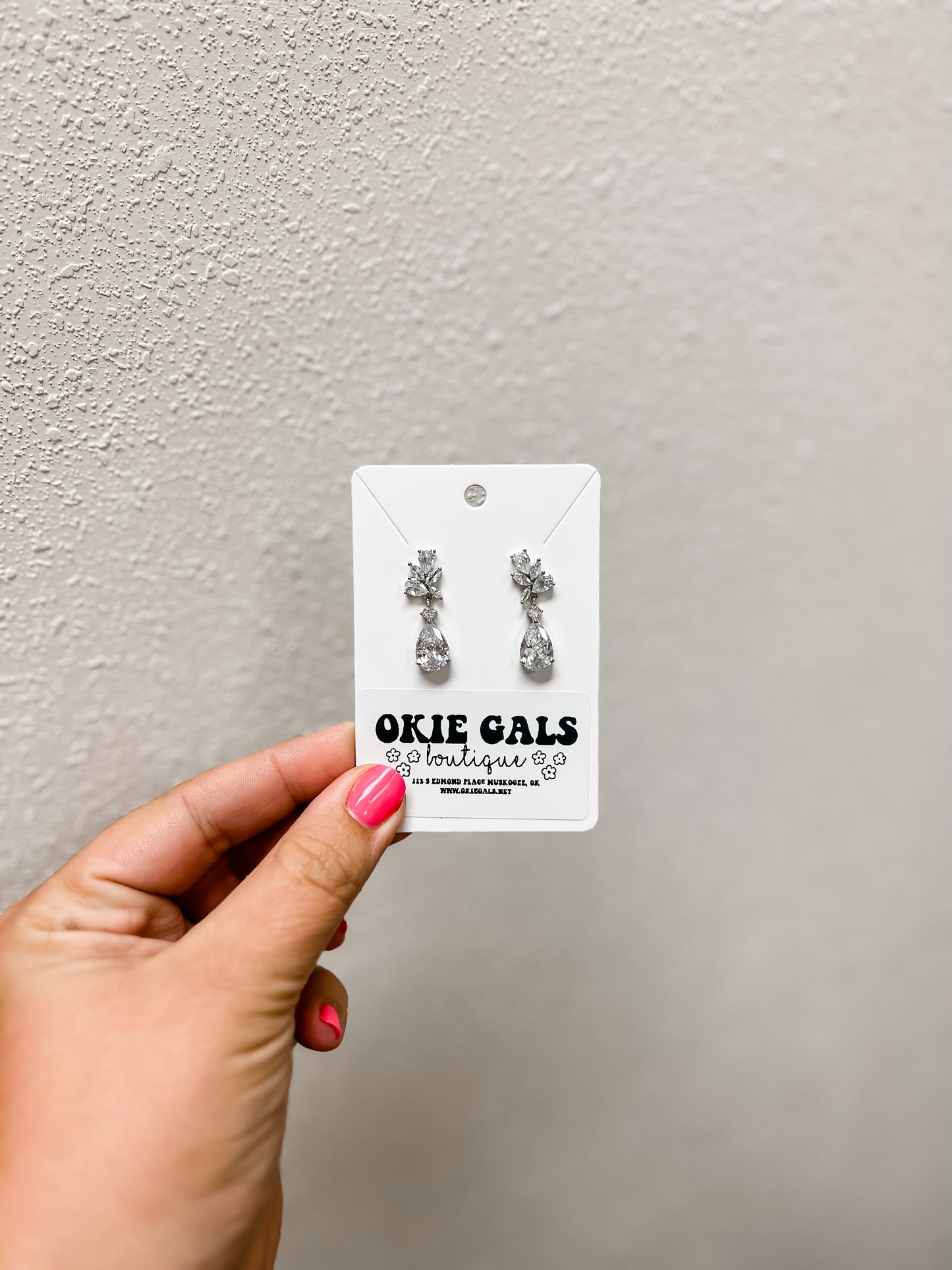 Stud/Dangle Teardrop CZ Earrings