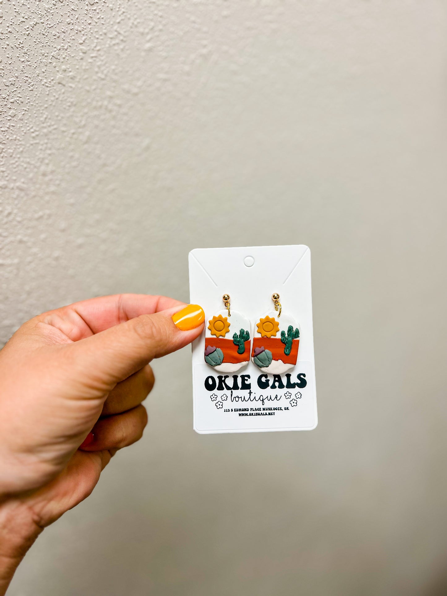 Clay Desert Cactus Earrings