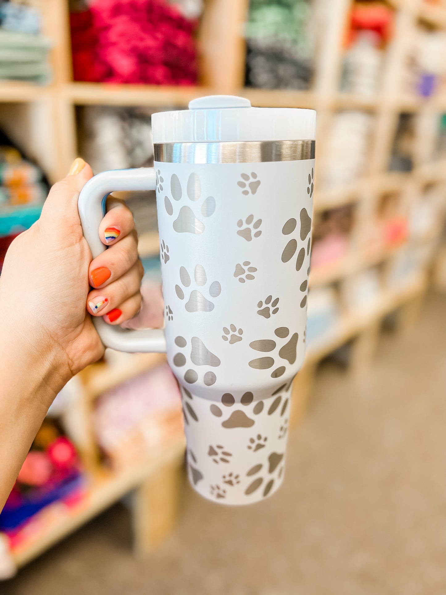 Silver Paw Print - 40oz