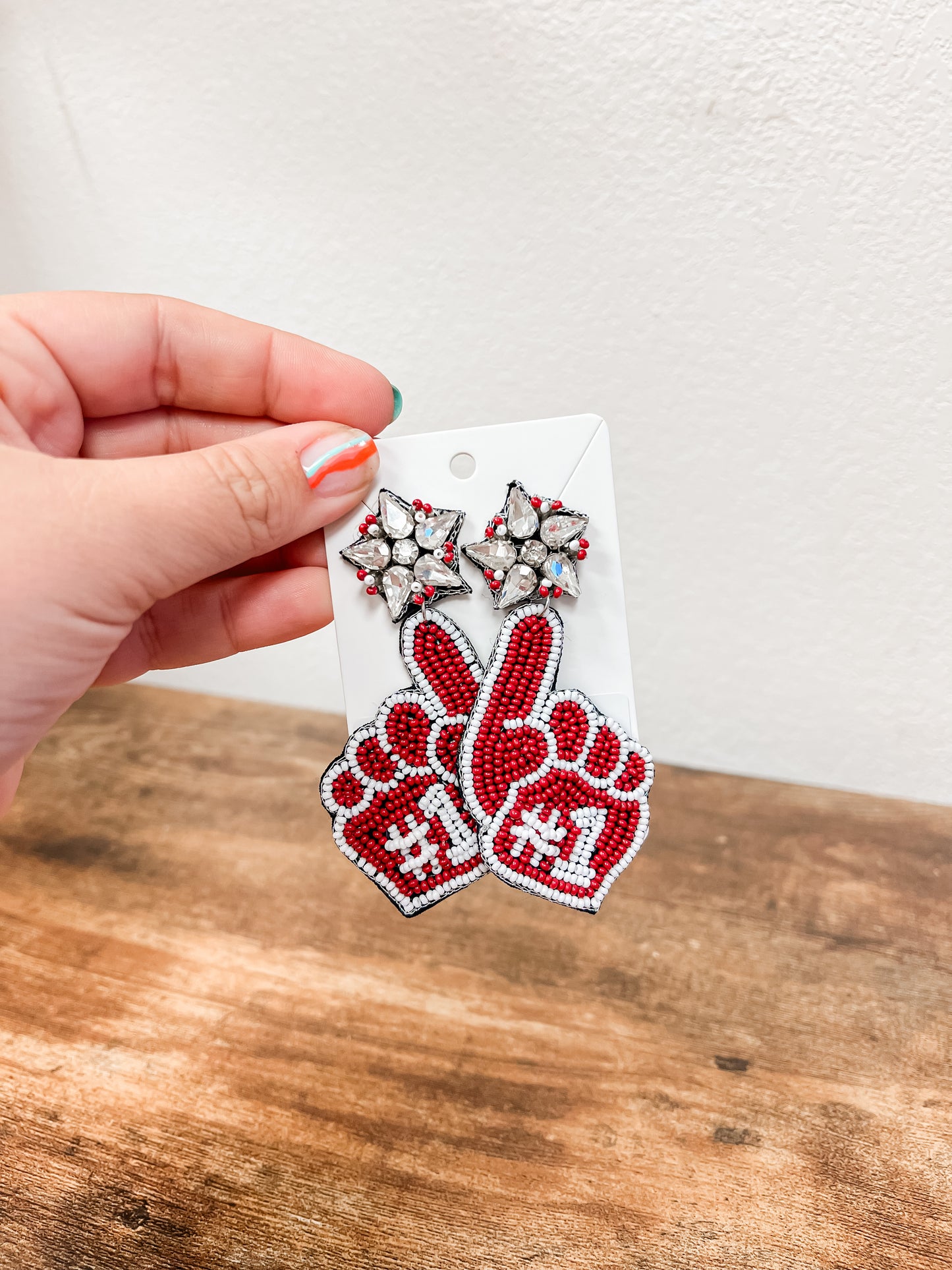 Crimson #1 Glove Earrings