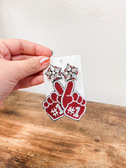 Crimson #1 Glove Earrings