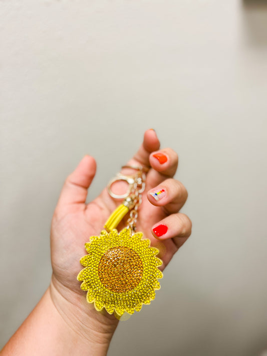 Stone Sunflower Keychain