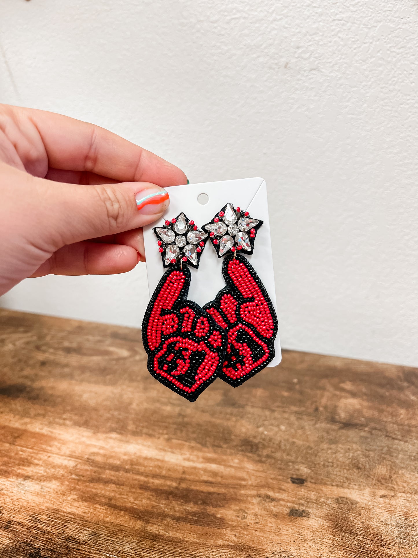 Red #1 Glove Earrings