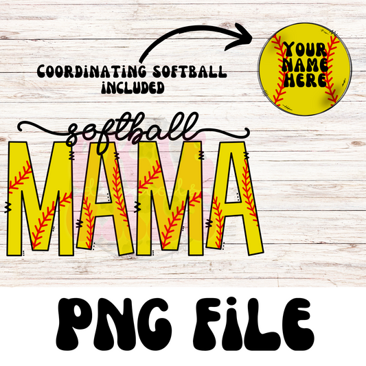 Softball Mama Digital Download | PNG File