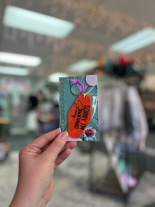 Sorry, Im Awkward, Orange Motel Keychain