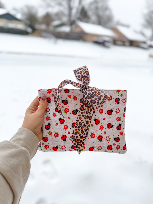 Bible/Book Case - Ladybug w/ Leopard Ribbon