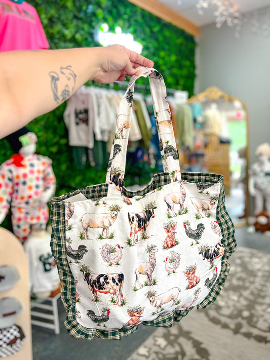 Farm Animals LG Tote Bag