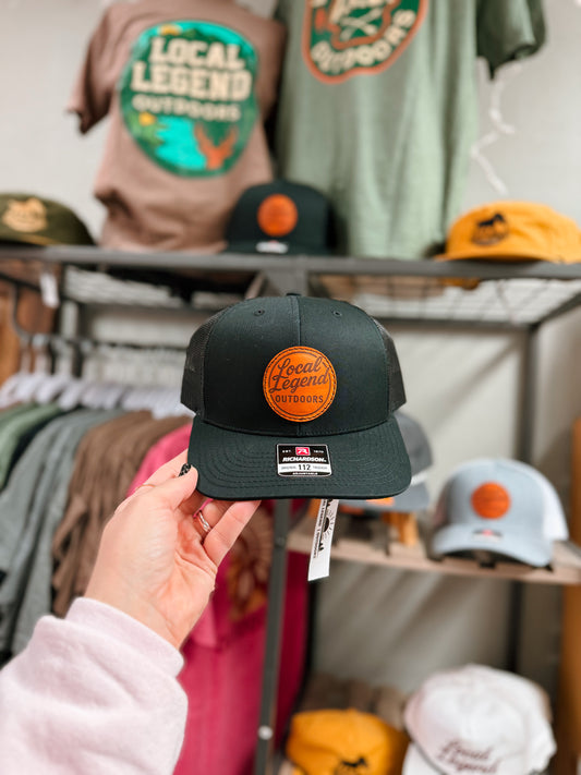 Circle LLO Leather Patch - Black