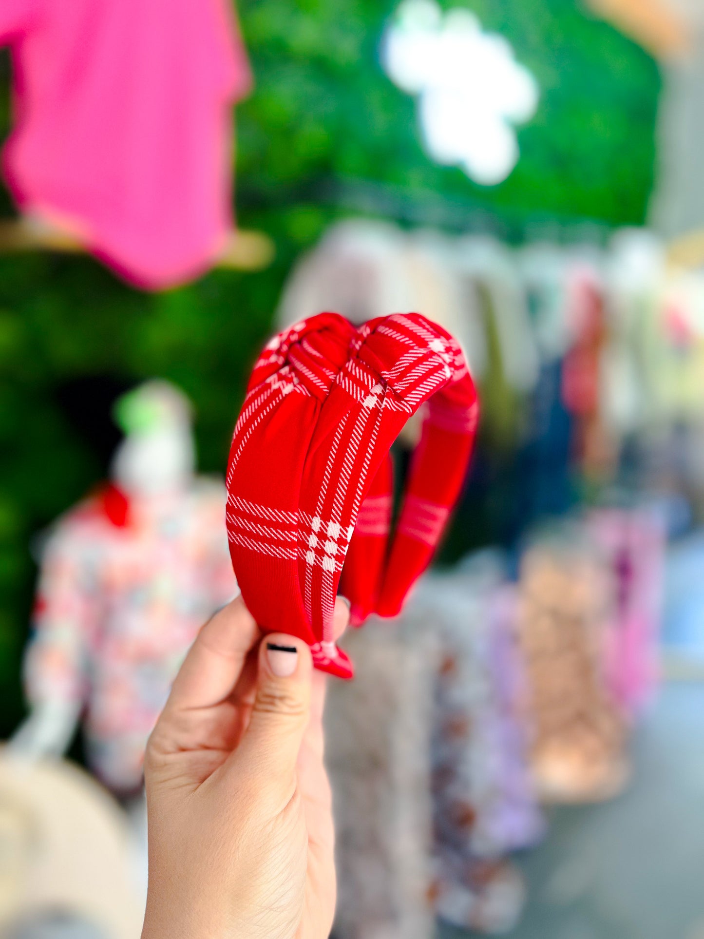 Red Plaid Headband