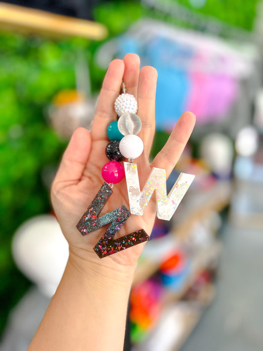 W {beaded keychain}