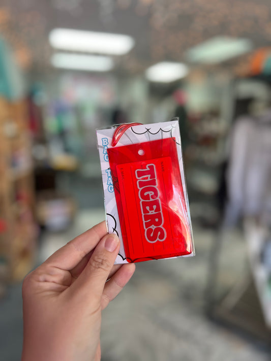 Tigers, Red Bag/Luggage Tags w/loop