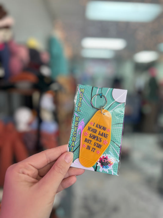 Lane Sucks, Yellow Motel Keychain