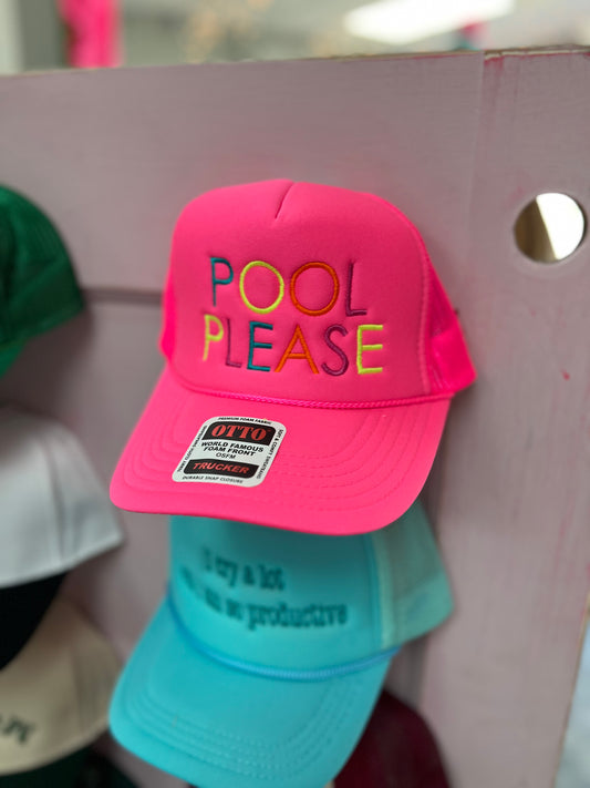 Pool Please - Neon Pnk Trucker
